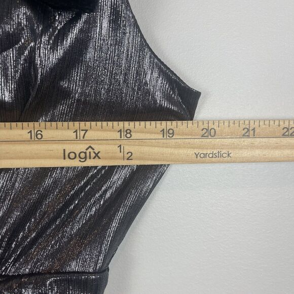 Sugar Lip Womens Maxi Dress Large Gunmetal Liquid Satin Tiered Whimsygoth Grunge - Picture 14 of 15